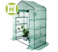 VERDELOOK - Serre de jardin en métal peint avec 8 étagères et toile en filet PE, 144x74x195 cm, pour la protection des plantes de taille moyenne et grande, jardinage