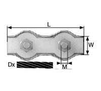 Serre-câbles dörner + helmer 4814444 2 mm acier étamé par galvanisation 20