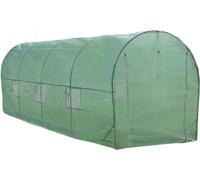 MonsterShop Serre Polytunnel 6 m x 3 m – Cadre galvanisé Ø25 mm, Couverture PE, Fenêtres/Portes