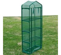 Serre de culture en plastique à 4 portes - 69 x 32 x 160 cm - Système de climatisation vertical - Résistante aux UV et au gel - Vert transparent - Cadre en acier avec finition thermolaquée - Pour le b