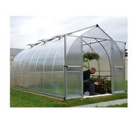 Palram Serre de jardin Bella 2,44 x 4,82 m Cadre aluminium Panneaux polycarbonate Argent
