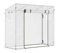 Serre de jardin - Outsunny - anti-UV - 2 fenêtres moustiquaires + barres renforcement - 200 x 76 x 168 cm - acier PE - blanc