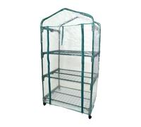Serre de jardin 3 étages avec bâche transparente 69x49x125cm en PVC - Porte enroulable - Pour cultiver plantes légumes fruits