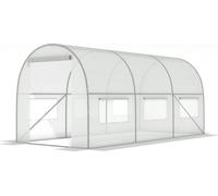 Serre de jardin 3x2x2 mètres - blanche - avec 6 fenêtres moustiquaires - 6m2