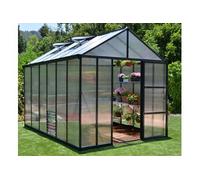 Palram Serre de jardin Glory 9,2 m² – Cadre en aluminium, panneaux polycarbonate, gris