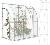 Serre de jardin adossšŠe, serre de balcon, bache renforcšŠe PVC, 2 portes enroulables, 214 x 118 x 212 cm, transparent