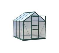 Outsunny serre de jardin en aluminium et polycarbonate à paroi doublée alvéolée Dim.1,9L x 1,92l x 2,01H m vert, transparent