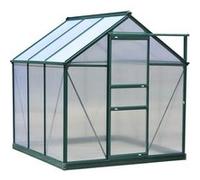 Serre de jardin polycarbonate - Outsunny - résistant aux UV 30+ - avec fondation renforcé - 190 x 192 x 201 cm - vert foncé