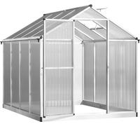 Serre de Jardin Aluminium Polycarbonate 4,6 m2 dim. 2,42L x 1,9l x 1,95H m Lucarne Porte loquet