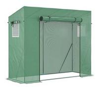Serre de jardin - Outsunny - PE balcon bâche renforcée 140 g/m² porte zippée enroulable - acier - 200x77x169cm - vert