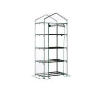 Serre de jardin balcon étagère serre 4 niveaux 0,7L x 0,5l x 1,6H m acier époxy bâche amovible PVC haute densité transparente