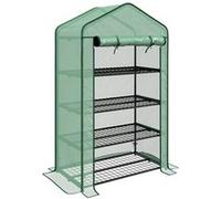 Serre de jardin balcon étagère serre 4 niveaux acier bâche PE haute densité vert Vert G