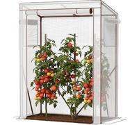 Serre de jardin compact - Film plastique - Culture de plantes - Film plastique renforcé - 100x50x150 cm - Blanc