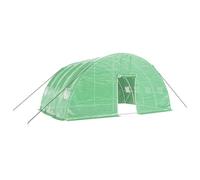 Serre de Jardin en Acier Galvanisé Verte 24 m² 6x4x2,85 m avec Porte Zippée | Housse PE résistante aux UV, cadre acier galvanisé, porte zippée, quatre fenêtres en filet, espace spacieux pour fruits et