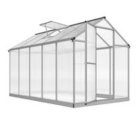 Serre de jardin en aluminium - Outsunny - polycarbonate fenêtres réglables porte battante résistant - 303x183x195cm - transparent