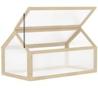 Serre de jardin en polycarbonate, avec partie supérieure ouvrante, structure en bois robuste, couleur vert olive