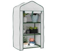 Serre de jardin - Étagère à 3 niveaux - 59 x 39 x 127 cm - Structure en métal - Film PE haute densité de 140 g/m² - Pour balcon et terrasse - Vert armée