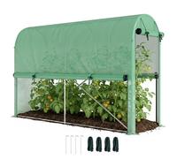 Outsunny Serre de jardin 300x100x200 cm PE bâche 140 g/m² porte zippée enroulable vert