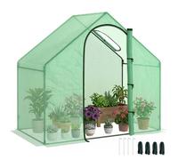 Serre de jardin - Outsunny - PE balcon bâche renforcée porte zippée enroulable - acier - 180x100x168cm - vert