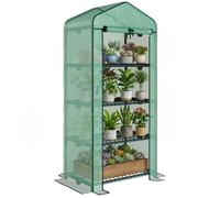 Outsunny Serre de jardin mini 4 niveaux 70x50x160 cm Acier galvanisé Bâche PE 140g/m² Vert