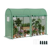 Outsunny Serre de jardin Petite serre de balcon 3×1×2 m bâche PE 140 g/m² châssis acier vert