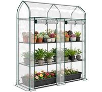 Serre de Jardin, Petite Serre de Balcon šŠtagššres 3 niveaux en Bache PVC et Chassis Acier, 143 x 46 x 165 cm, transparent