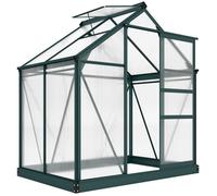 Serre de jardin polycarbonate - Outsunny - résistant aux UV 30+ - avec fondation renforcé - 190 x 132 x 201 cm - vert foncé
