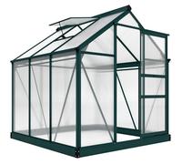 Serre de jardin polycarbonate - Outsunny - résistant aux UV 30+ - avec fondation renforcé - 190 x 192 x 201 cm - vert foncé