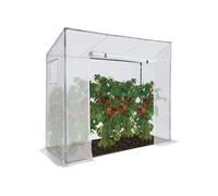 Serre de jardin, serre à tomates 200 x 78 x 169 cm acier + bâche anti-UV avec porte et 2 fenêtres toutes saisons blanche