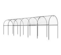 Serre de jardin serre à tomates dim. 6L x 1,23l x 1,71H m acier thermolaqué vert PE haute densité transparent G