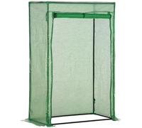 Serre de jardin, serre de balcon, bache renforcšŠe PE, chassis en acier, porte zippšŠe enroulable, 100 x 50 x 150 cm vert