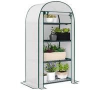 Serre de jardin serre de balcon ršŠsistante aux UV porte enroulable 4 šŠtagššres couverture en PE 80 x 50 x 160 cm blanc