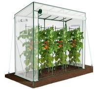 Serre de jardin Serre tomates avec porte et fenetres moustiquaire bache PE renforcee 135g/m2 200x77x170cm Blanc