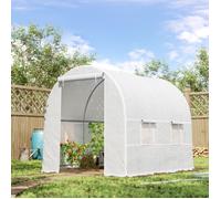 Serre de Jardin Serre Tunnel Surface Sol 5 m² 2 5L x 2l x 2H m châssis Tubulaire renforcé 18 mm 4 fenêtres Blanc