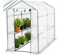 Serre de jardin - TECTAKE - Serre d'extérieur souple ANDREA structure en acier 3,6 m³, 4 étagères 186 x 120 x 190 cm - Transparent