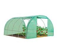 IDMARKET Serre tunnel de jardin 4 saisons 12M² verte gamme maraîchère ZEBRA 4x3M