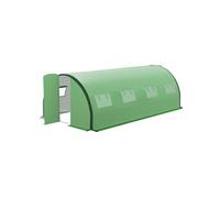 Outsunny – Serre tunnel de jardin 18 m², acier galvanisé, 8 fenêtres, 2 portes, PE 140 g/m², vert