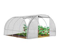 Serre de Jardin Tunnel 4 Saisons - 4 fenêtres -12 m² renforcée 3x4m - Blanche