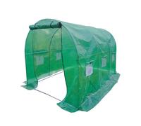 Oxeo Serre de Jardin Tunnel 6m²- bâche armée renforcé 3 x 2 x 2m - Structure Acier - Porte zippée - 6 fenêtres - pour Toutes Saisons