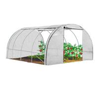 Serre de Jardin Tunnel 4 Saisons - 4 fenêtres -12 m² renforcée 3x4m - Blanche