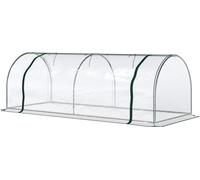 Serre de Jardin Tunnel mini serre tunnel serre š€ tomates 2,5L x 1l x 0,8H m Grande Porte zippšŠe bache PVC Transparent mšŠtal šŠpoxy Vert