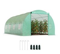 Outsunny Serre de jardin tunnel 6×3×2 m châssis acier galvanisé 2,5 cm 8 fenêtres 1 porte Vert