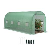 Outsunny Serre de Jardin Tunnel Surface Sol 10 m² 5L x 2l x 2,05H m châssis Tubulaire renforcé Porte zippée 8 fenêtres enroulables Vert