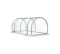Serre de jardin tunnel - serre à tomates - Outsunny - grande porte zippée bâche plastique - métal - 2x1x0,8m - vert
