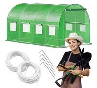 Serre De Jardin Tunnel - Springos - 200 X 450 X 200 Cm - Métal Galvanisé - Protection Uv - Film Pe 140 G/M² Multicolore