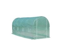 Outsunny Serre de Jardin Tunnel Surface Sol 10 m² 5L x 2l x 2,05H m châssis Tubulaire renforcé Porte zippée 8 fenêtres enroulables Vert