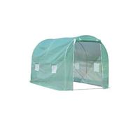 Outsunny Serre tunnel 6 m² (3×2×2,10m) châssis renforcé porte zippée 4 fenêtres vert