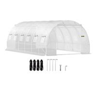 VEVOR Serre tunnel jardin 6,1x3x2,1 m – Acier galvanisé, bâche PE étanche, 2 portes – Blanc