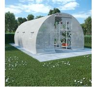 Serre de jardin - vidaXL - 13,5 m² - 450x300x200 cm - Blanc - Tissu maillé PE 170 g/m² - Acier galvanisé