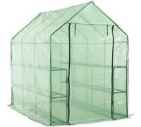 Vidaxl Serre De Plain-Pied Avec 12 Étagères Acier 143x214x196 Cm
